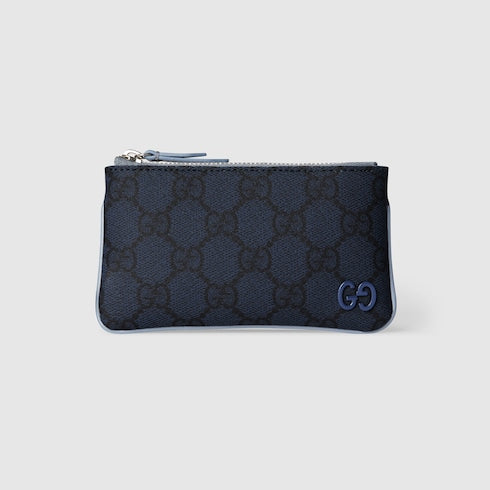 Dusty blue trim key pouch - dark blue GG Supreme