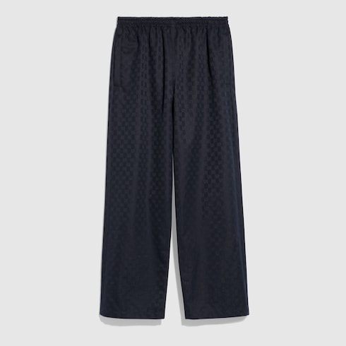 GG cotton canvas pants - dark blue
