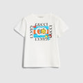 Children's cotton T-shirt with print - white