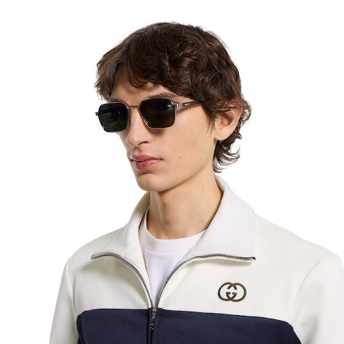 Square frame sunglasses - grey and silver