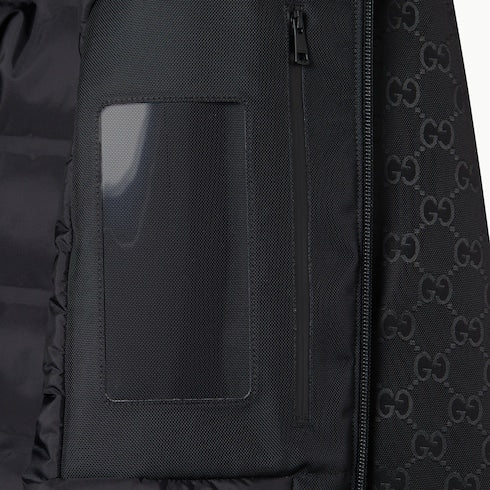 GG technical fabric jacquard jacket - black