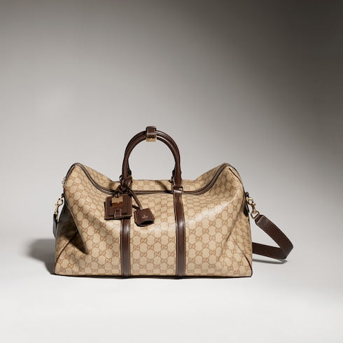 Gucci Essence Classic medium duffle bag - sand and brown GG canvas