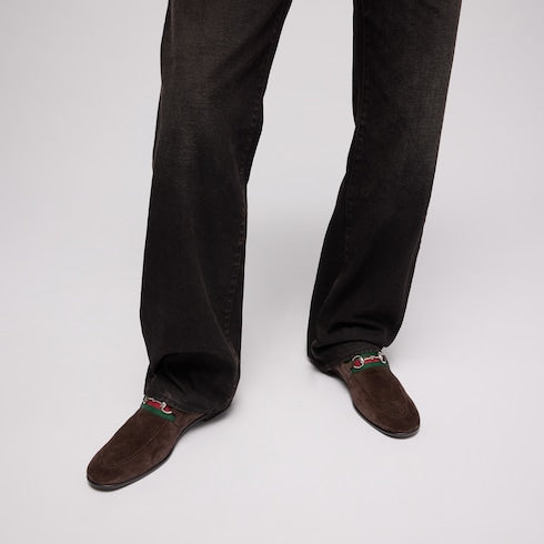 Men's Gucci Como loafer - dark brown soft suede