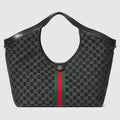 Gucci Giglio large tote bag - black GG denim
