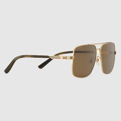 Navigator frame sunglasses - gold-toned metal