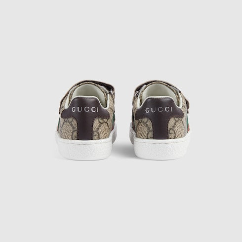 Toddler Gucci Ace sneaker - beige and ebony GG Supreme