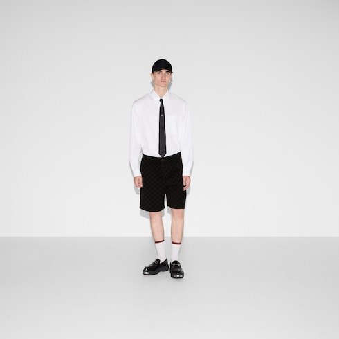 Printed jersey basketball shorts - black
