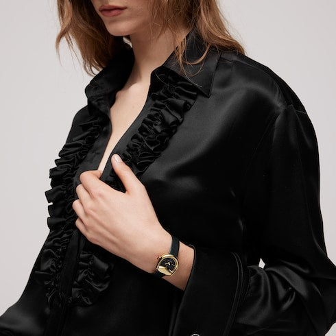 Gucci Horsebit watch, 27x23mm - black leather