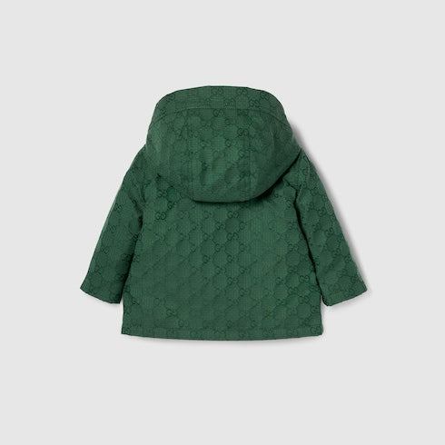 Baby GG cotton hooded jacket - green