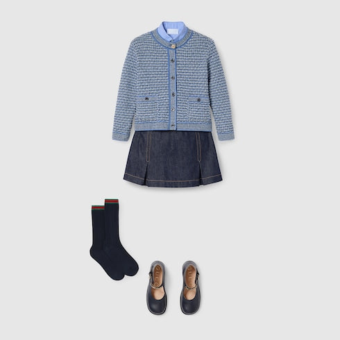 Children's denim skirt with Horsebit - dark blue