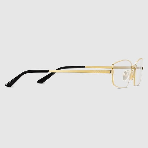 Rectangular optical frame - gold-toned