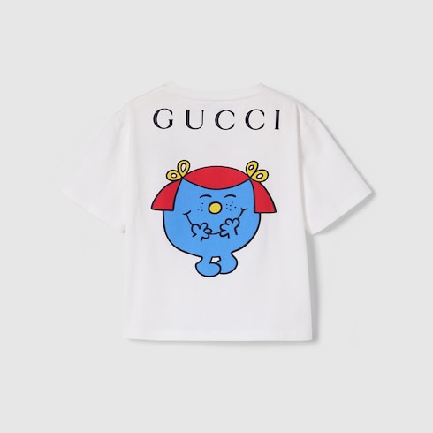 Children's cotton T-shirt with print - white