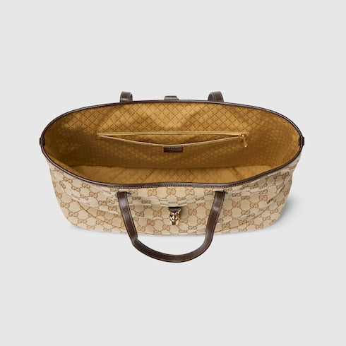 Gucci Jackie medium tote bag - sand and brown GG canvas
