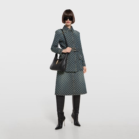 GG cotton denim jacquard jacket - blue