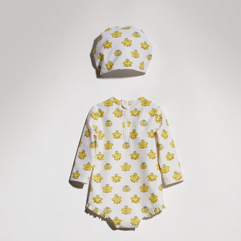 Baby fabric swim set - white