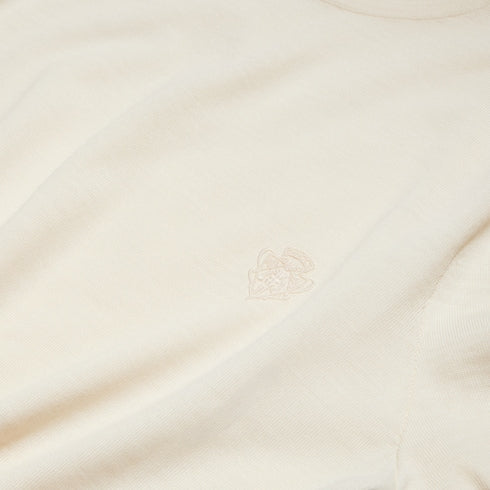 Fine wool sweater with embroidery - white