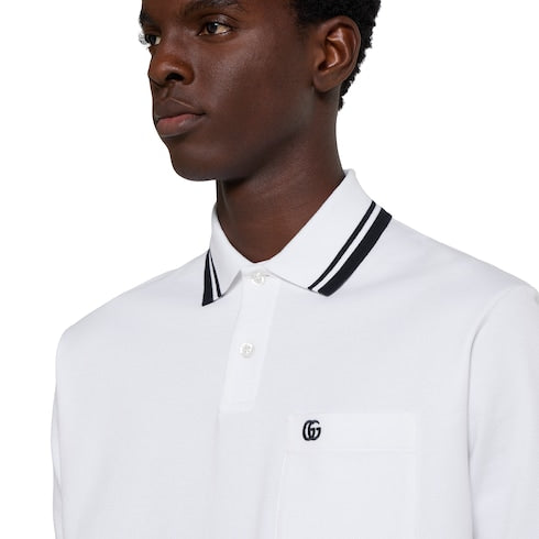 Cotton polo shirt - white