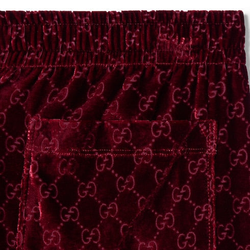 GG velvet devoré sportswear pants - bordeaux