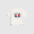 Baby cotton T-shirt with print - white