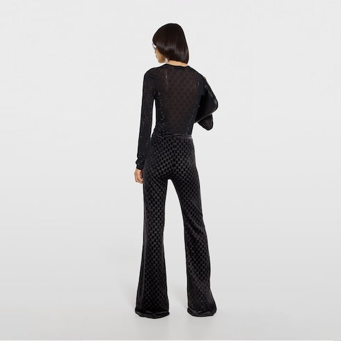 GG crystal embroidered top - black