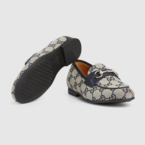Children's GG loafer - beige and blue GG canvas