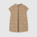 Children's GG canvas dress - beige and brown