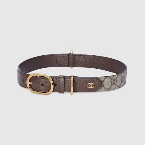 Large/extra-large pet collar - beige and ebony Supreme