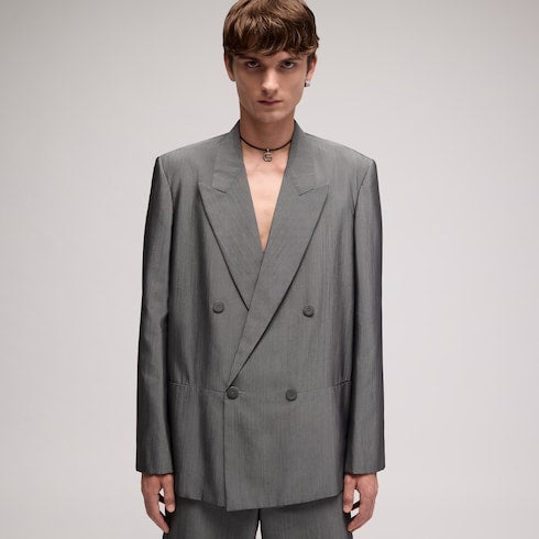 Silk merino wool jacket - grey