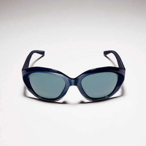 Geometric-frame sunglasses - blue