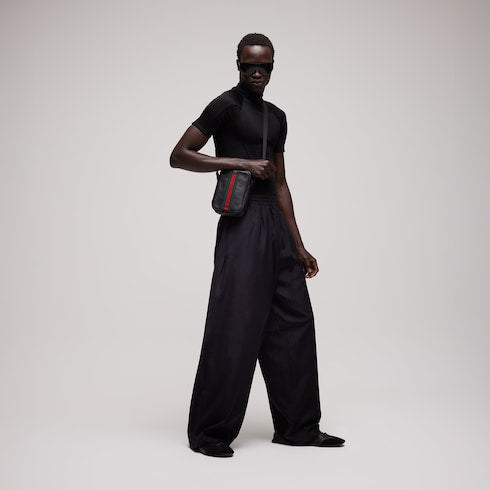 Cotton acetate faille pants - black