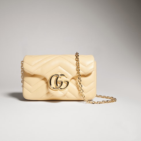 GG Marmont mini shoulder bag - light yellow leather