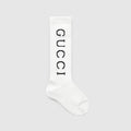 Children's cotton blend rib socks - white