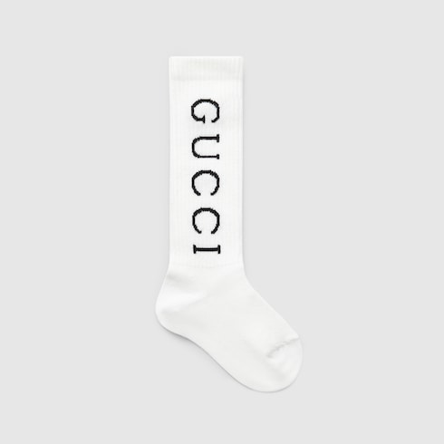 Children's cotton blend rib socks - white