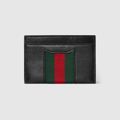 Gucci Horsebit Web card case - black leather