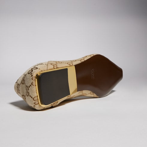 Women's Vittoria ballerina - sand and brown GG canvas