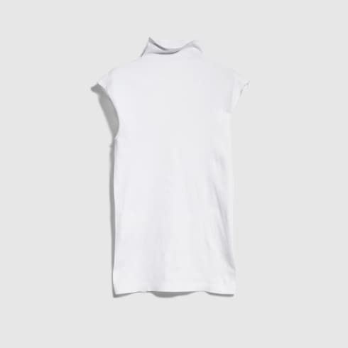 Seamless stretch nylon jersey top - white