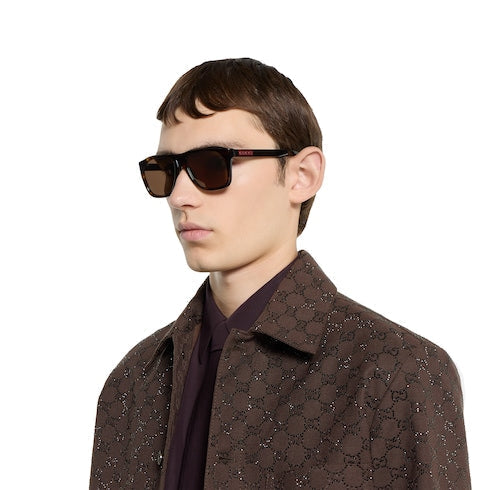 Square frame sunglasses - dark brown tortoiseshell