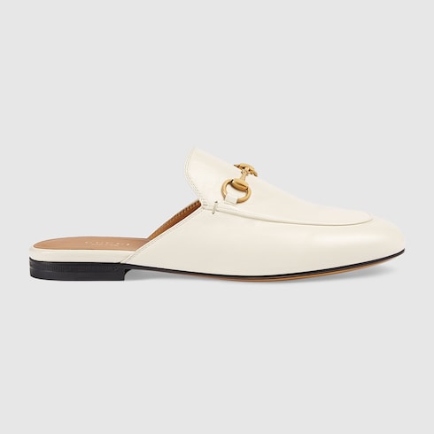 White Leather Princetown Slipper