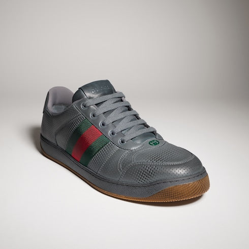 Men's wornout-effect Screener sneaker - dark grey leather