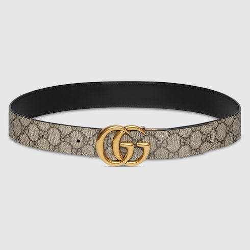 GG Marmont reversible belt - black leather
