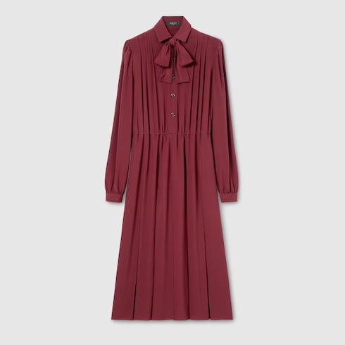 Silk crêpe de chine dress - bordeaux