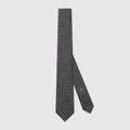 Horsebit silk jacquard tie - black and dark grey