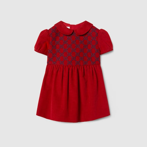 Children's velvet corduroy dress - red