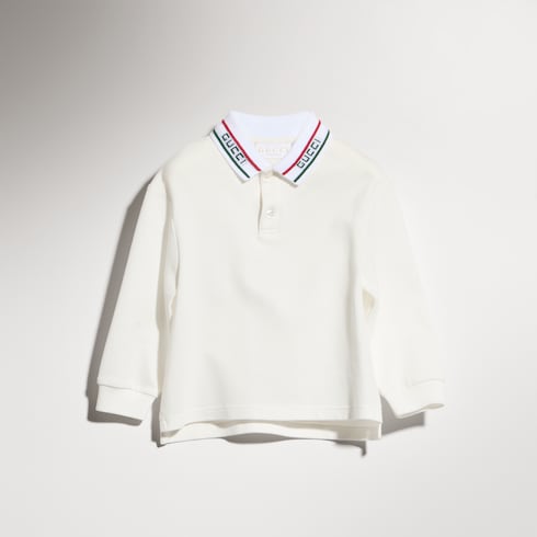 Baby cotton polo shirt - white