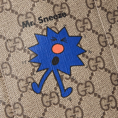 Children's GG backpack with prints - beige and brown GG Supreme
