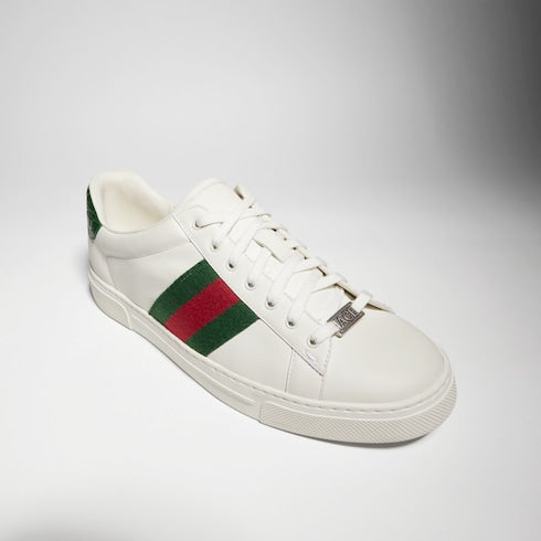 Men's Gucci Ace sneaker with Web - white leather