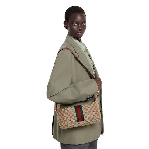 Gucci Vanity medium top handle bag - beige and brown GG canvas