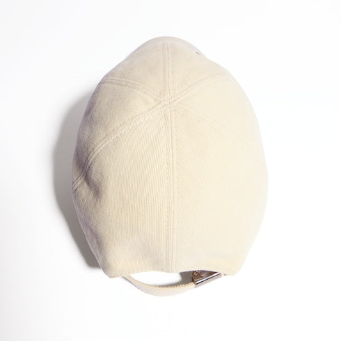 Cotton baseball hat with embroidery - ivory