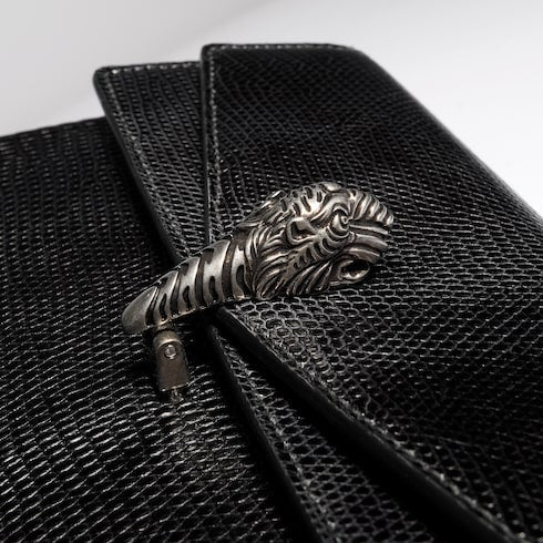 Dionysus lizard small shoulder bag - black
