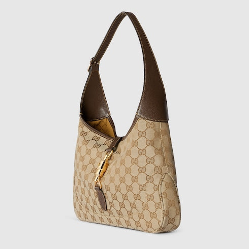 Gucci Jackie 1961 medium shoulder bag - sand and brown GG canvas